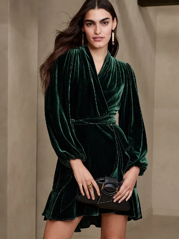 Aida Velvet Wrap Dress