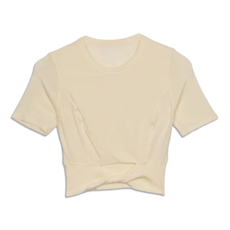 Cropped Ribbed-Band T-Shirt - Resale