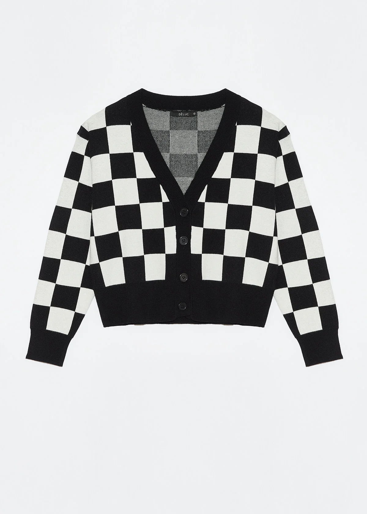 DELUC ECHINACEA COLORBLOCK CARDIGAN - BLACK/WHITE