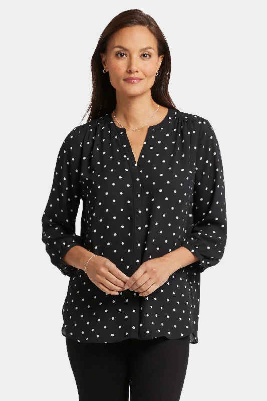 Pintuck Blouse - Celestial Dot