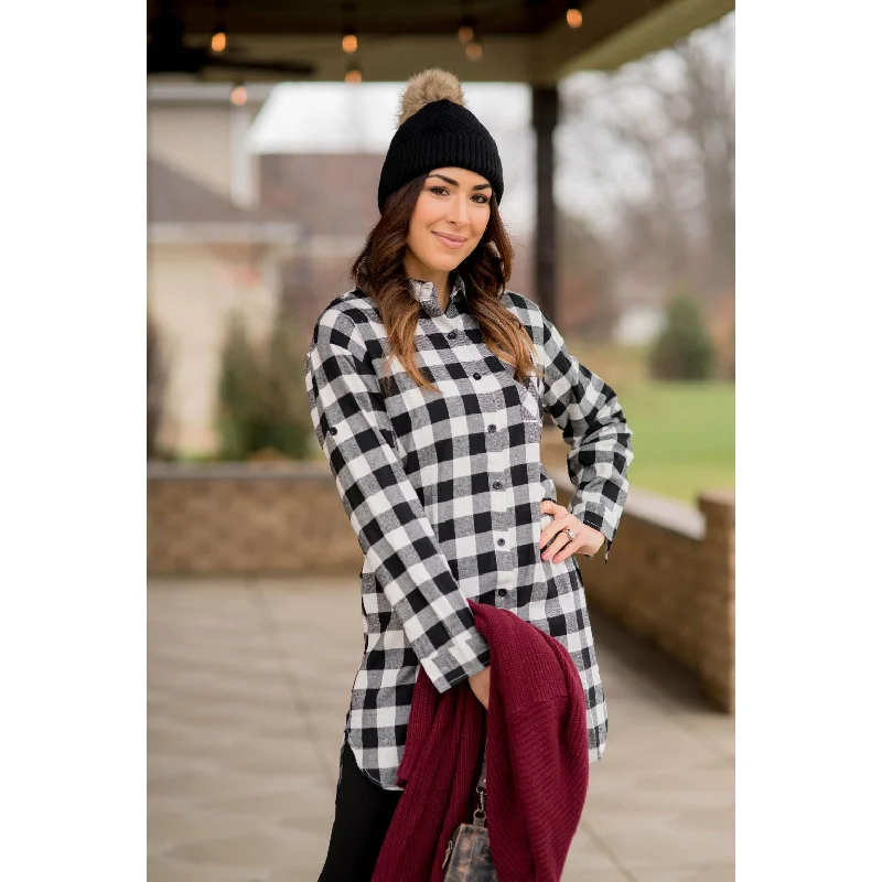 Plaid Button Up Tunic