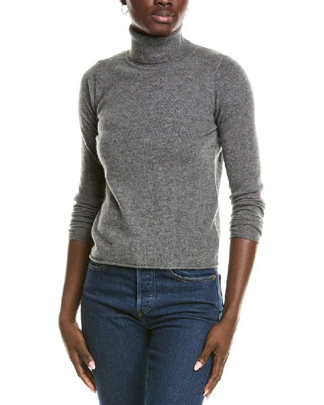 sofiacashmere Roll Cuff & Hem Turtleneck Sweater