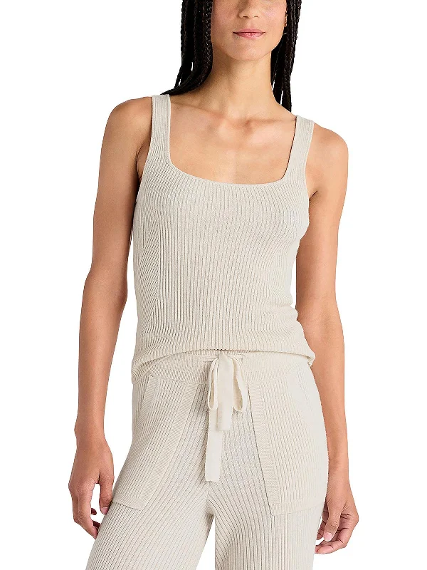 Womens Knit Ribbed Tank Top Sweater