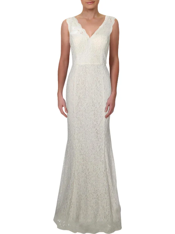 Womens Lace Sleeveless Evening Dress