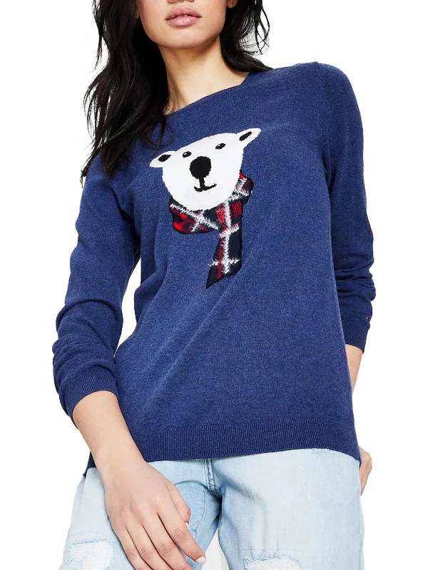 Womens Polar Bear Crewneck Pullover Sweater