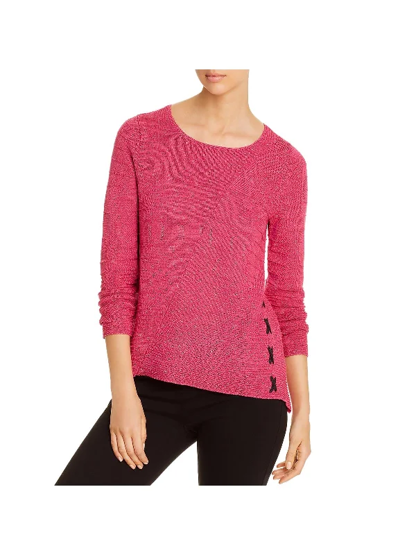 Womens Textured Hi-Low Tunic Sweater