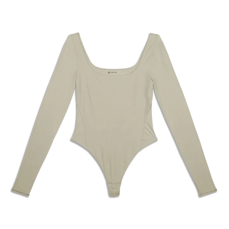 Wundermost Ultra-Soft Square-Neck Long-Sleeve Bodysuit - Resale