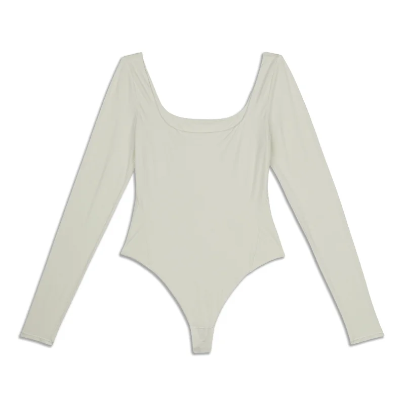 Wundermost Ultra-Soft Square-Neck Long-Sleeve Bodysuit - Resale