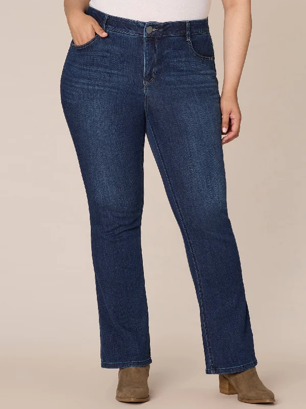 "Ab"solution High Rise Cascading "D" Itty Bitty Boot Plus Size Jeans