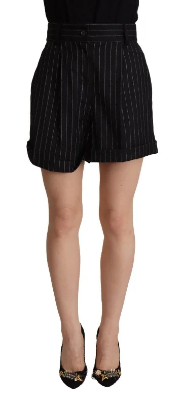 Dolce & Gabbana Elegant High-Waisted Striped Bermuda Women's Shorts