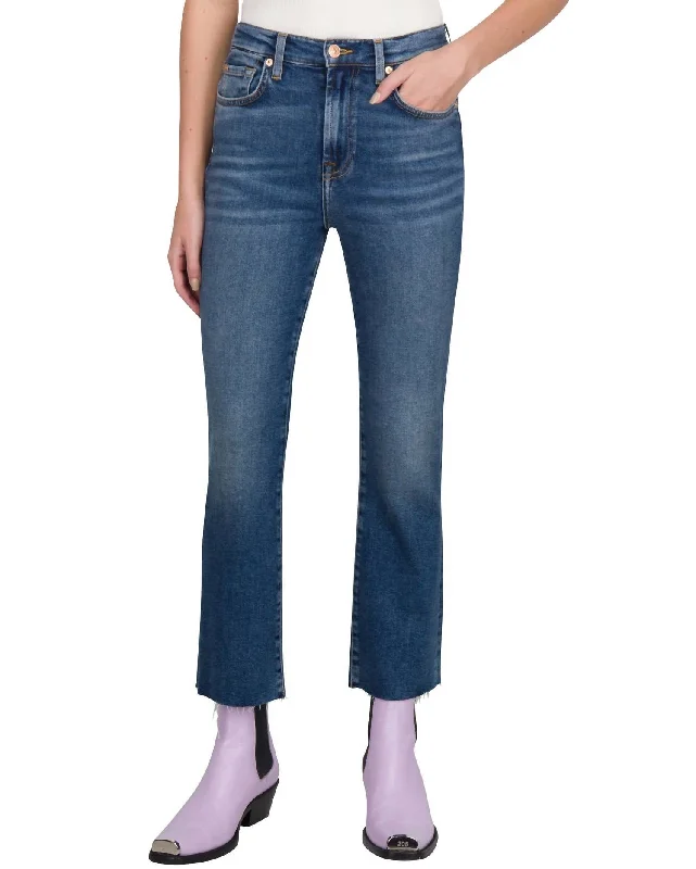 High Waist Slim Kick Jeans In Blueprint