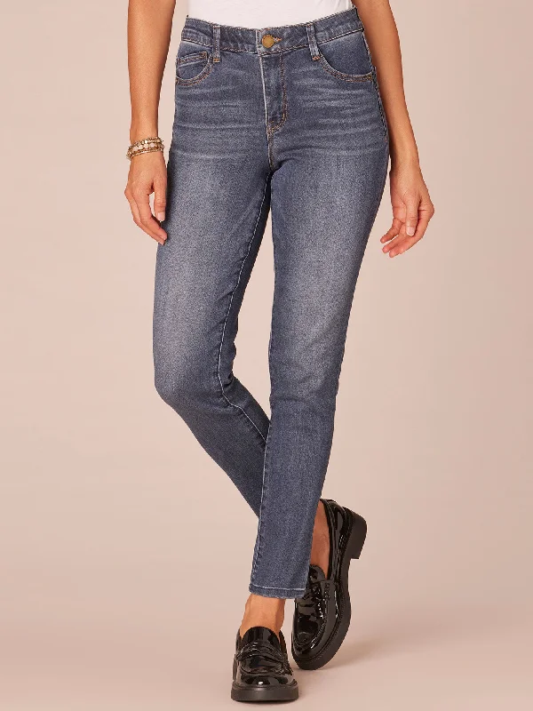 Modern "Ab"solution High Rise Ankle Length Blue Skinny Jeans