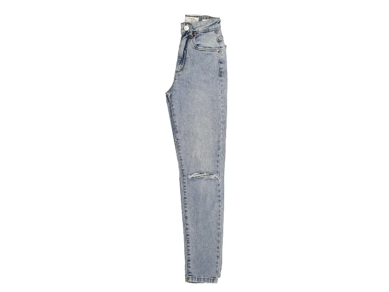 Womens Destroyed Denim Mom Jeans