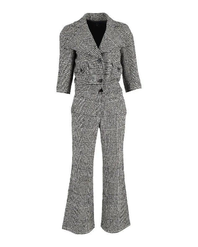 Joseph Houndstooth Check Blazer and Trousers in Multicolor Virgin Wool