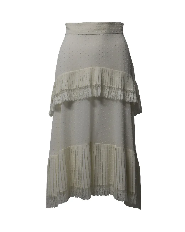 Zimmermann Midi Skirt in White Polyester