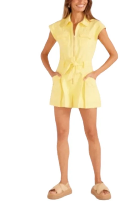 Ayla Scalloped Playsuit In Pineapple