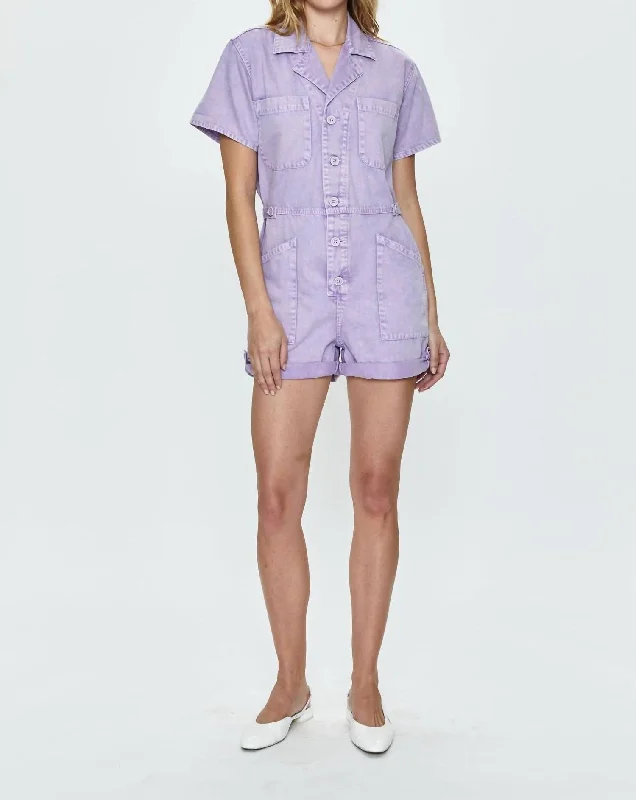 Parker Romper In Purple Amethyst Snow