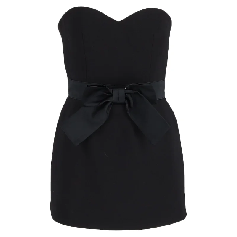 Red Valentino Heart Neckline  With Bow Romper in Black Polyester