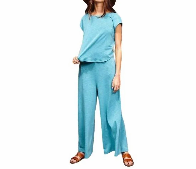 Wide Leg Jumpsuit In Teal