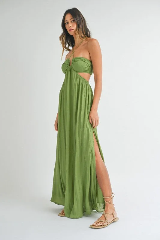 Kiwi Halter Maxi Dress - Final Sale